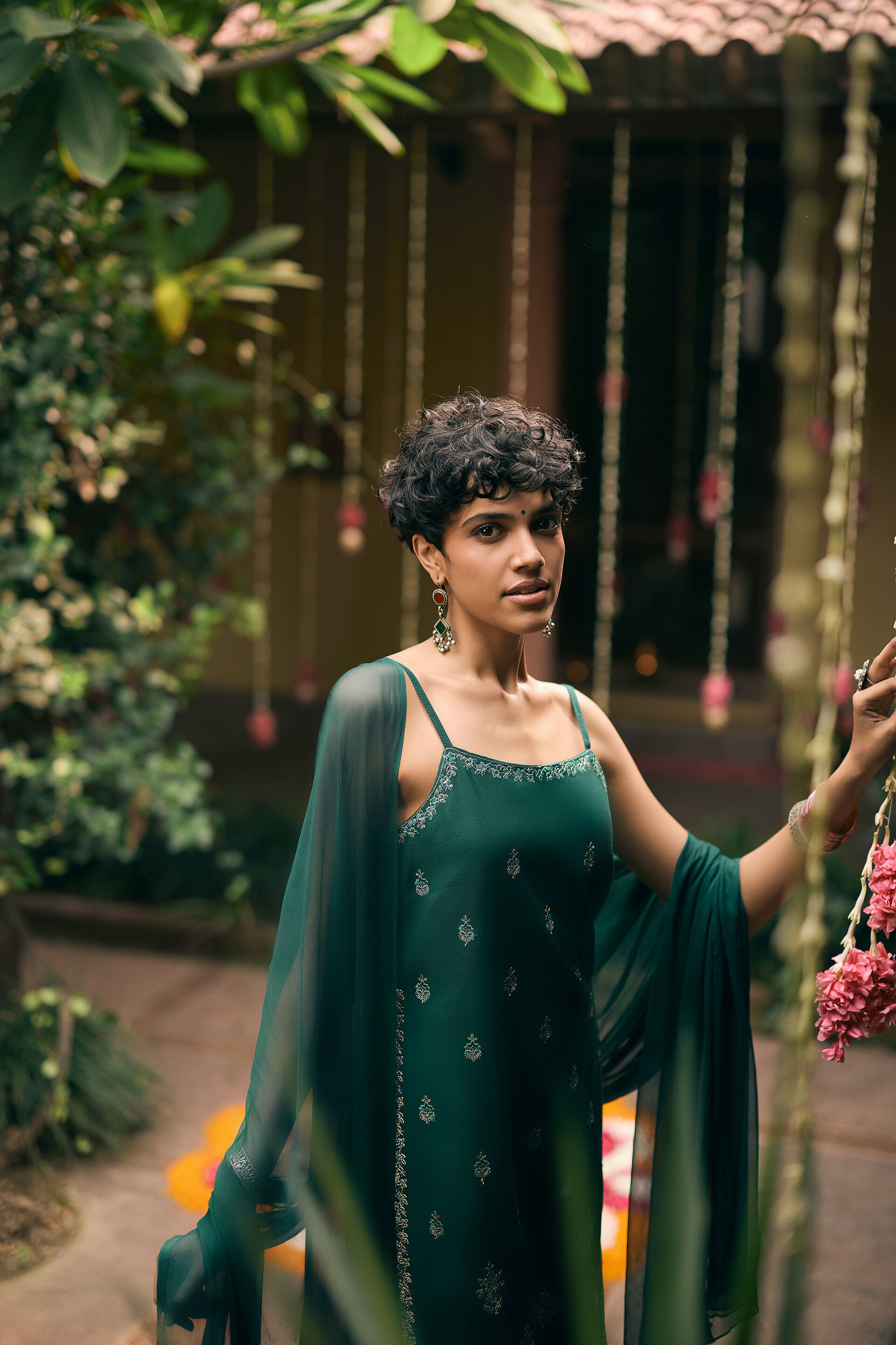 Mehendi Noor Kurta Set, Green, image 4